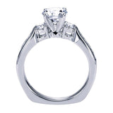 Gabriel & Co. ER93993W44JJ – 14K White Gold Contemporary Three-Stone Diamond Engagement Ring
