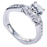 Gabriel & Co. ER93993W44JJ – 14K White Gold Contemporary Three-Stone Diamond Engagement Ring
