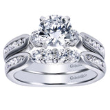 Gabriel & Co. ER93993W44JJ – 14K White Gold Contemporary Three-Stone Diamond Engagement Ring