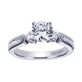 Gabriel & Co. ER93993W44JJ – 14K White Gold Contemporary Three-Stone Diamond Engagement Ring