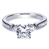 Gabriel & Co. ER93993W44JJ – 14K White Gold Contemporary Three-Stone Diamond Engagement Ring