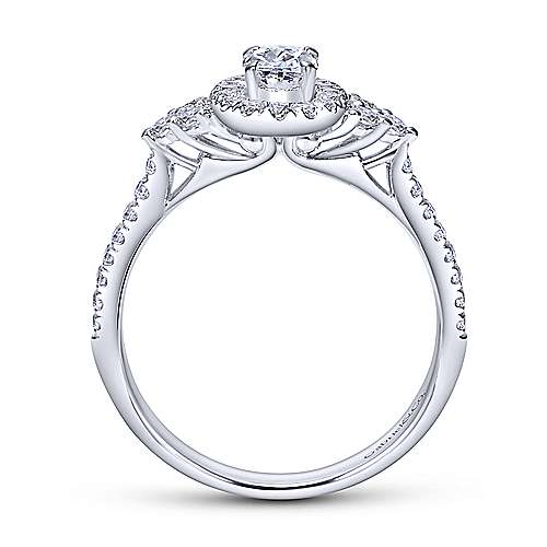 Gabriel & Co. Bionda ER98995W44JJ – 14K White Gold Oval Halo Complete Diamond Engagement Ring