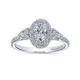 Gabriel & Co. Bionda ER98995W44JJ – 14K White Gold Oval Halo Complete Diamond Engagement Ring