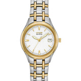 Citizen Eco-Drive Corso EW1264-50A – Two-Tone Stainless Steel Bracelet, White Dial Ladies’ Watch