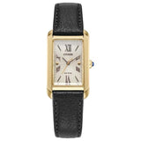 Citizen Eco-Drive L Bianca EW5622-092 – Gold-Tone Rectangular Case, Roman Dial, Black Leather Strap Ladies’ Watch