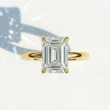 4ct Lab Grown 14KT Emerald Solitaire Engagement Ring