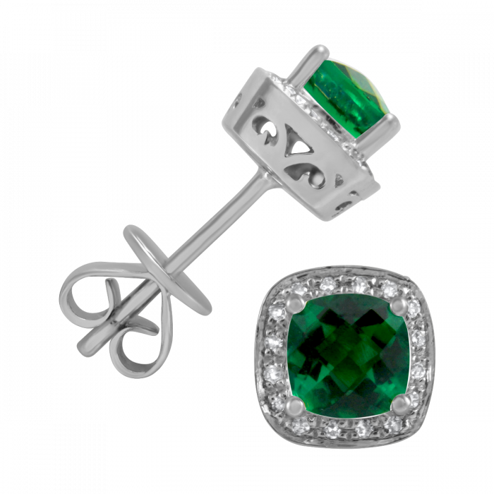 May Birthstone Diamond Earrings