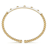 Gabriel & Co. BG4969E9Y4JJJ – 14K Yellow Gold Bujukan Pyramid & Enamel Split Bangle Bracelet