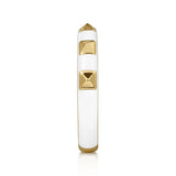 Gabriel & Co. LR52654E9Y4JJJ – 14K Yellow Gold Pyramid Stackable Ring with White Enamel (3 mm)