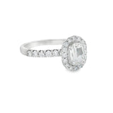 White Gold Criss Cut GIA Diamond Halo Engagement Ring