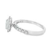 White Gold Criss Cut GIA Diamond Halo Engagement Ring
