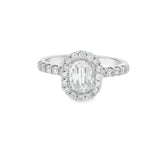 White Gold Criss Cut GIA Diamond Halo Engagement Ring
