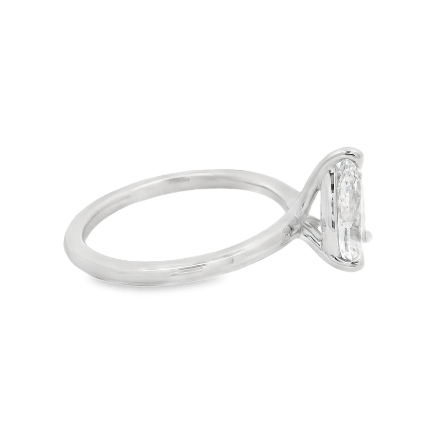 1 1/2CT Pear Solitare Engagement Ring - Lab Grown