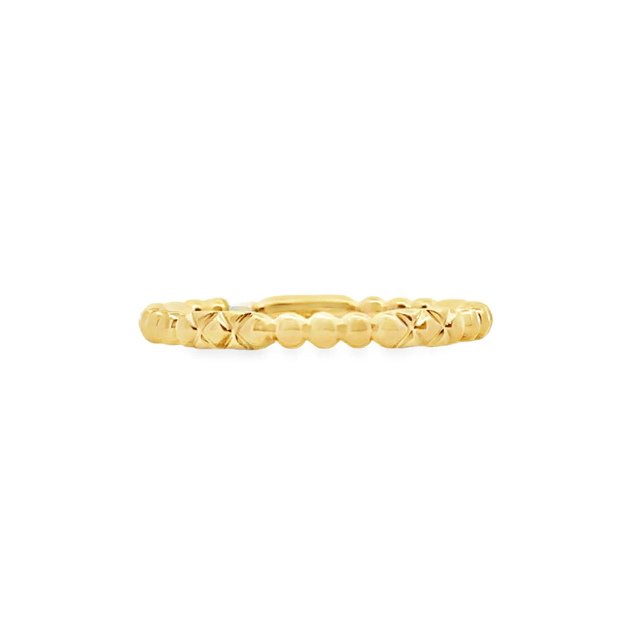 A.JAFFE FR3840 Diamond Wedding Band – 14K Yellow Gold, Quilted Interior Comfort Fit