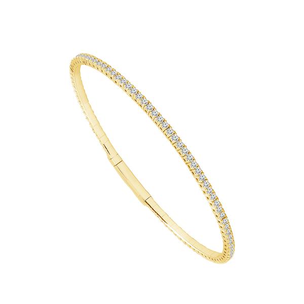 Yellow Gold Simple Diamond Flexi-Bangle