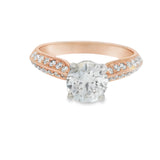 Rose God Accented Solitare Diamond Engagement Ring