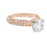 Rose God Accented Solitare Diamond Engagement Ring
