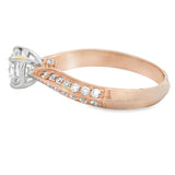 Rose God Accented Solitare Diamond Engagement Ring