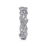 Gabriel & Co. 14K White Gold Scrolling Floral Diamond Stackable Ring – LR4593W45JJ