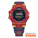 G-SHOCK GBD100BAR-4 – FC Barcelona Matchday Collaboration Bluetooth Fitness Watch, Red & Blue Garnet Design, 200m Water Resistant