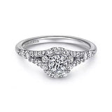 Sonoma - 14K White Gold Round Halo Diamond Engagement Ring