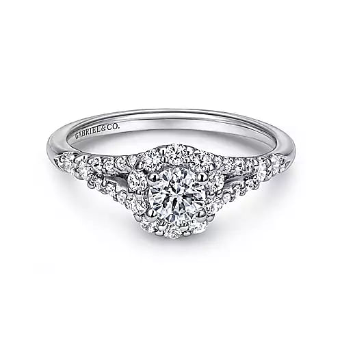 Sonoma - 14K White Gold Round Halo Diamond Engagement Ring