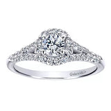 Sonoma - 14K White Gold Round Halo Diamond Engagement Ring