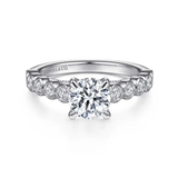 Gabriel & Co. Vinceta ER15272R4W44JJ – 14K White Gold Round Diamond Engagement Ring