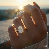 3Ct Lab Grown 14KT Oval Solitaire Engagement Ring