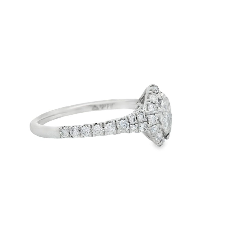 Marquise Halo White Gold Diamond Engagement RIng