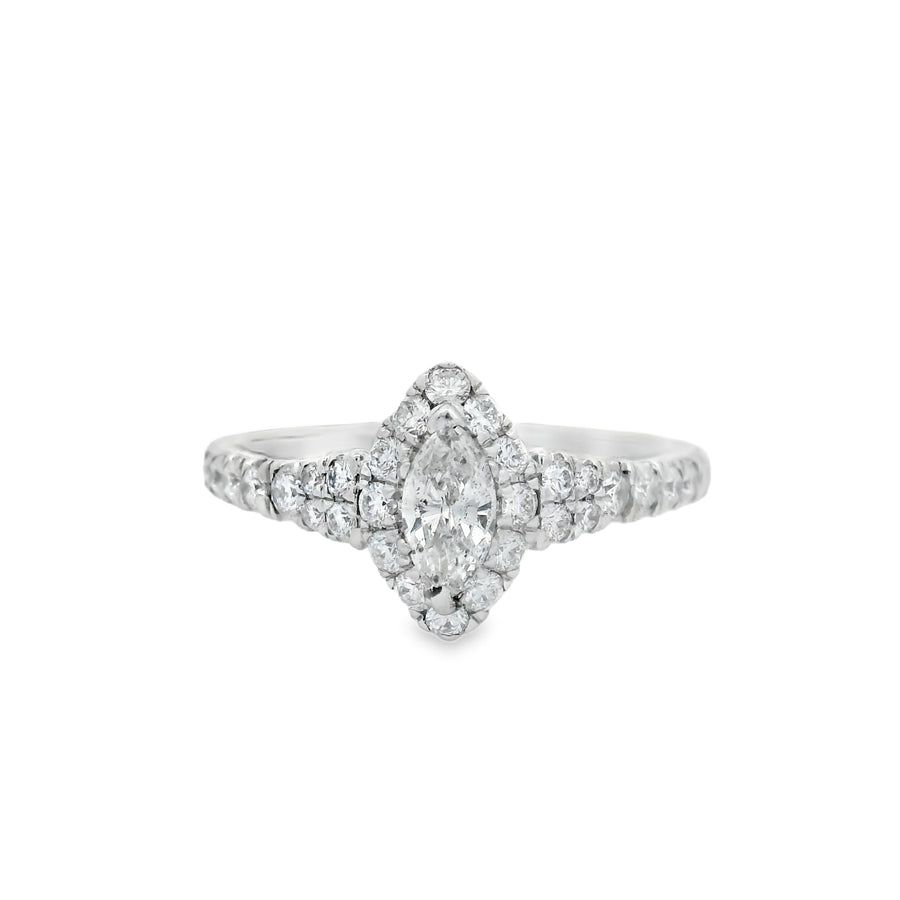 Marquise Halo White Gold Diamond Engagement RIng