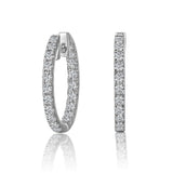 White Gold 1CTW Diamond In/Out Hoops