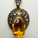 LeVian Citrine & Chocolate Diamond Pendnat