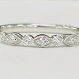 Premium Scallop Milgrain Diamond Stackable Band