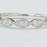 Premium Scallop Milgrain East West Marquee Stackable Band