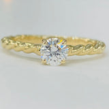 Tidewater Classic Twist Yellow Gold 1/2 Carat Round Solitaire