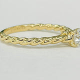 Tidewater Classic Twist Yellow Gold 1/2 Carat Round Solitaire