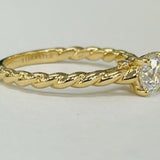 Tidewater Classic Twist Yellow Gold 3/4 Carat Round Solitaire