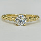 Tidewater Classic Twist Yellow Gold 3/4 Carat Round Solitaire