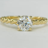 Tidewater Classic Twist Yellow Gold 1 Carat Round Solitaire