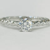 Tidewater Classic Twist White Gold 1/2 Carat Round Solitaire