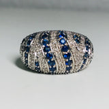 White Gold Sapphire & Diamond Bombay Fashion Ring