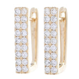 Gems of Distinction 14K Gold 0.82ctw Diamond Angle Hoop Earrings