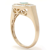 Beverly Hills Elegance J653709-05841-00015 – 14K Yellow Gold 0.62 CTW Emerald & Diamond Evil Eye Ring, Size 8