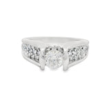 White Gold Pave Diamond Engagement Ring