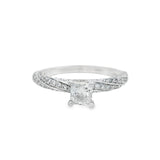 Princess Cut Accented Twist Diamond Engagement Ring