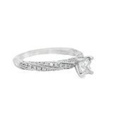 Princess Cut Accented Twist Diamond Engagement Ring