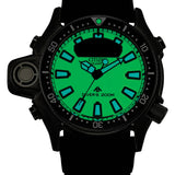 Citizen Promaster Aqualand JP2007-09W – Stainless Steel Case, Green Dial, Black Polyurethane Strap Diver’s Watch (200M WR)