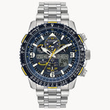 Citizen Promaster Skyhawk A-T JY8078-52L – Blue Angels Edition, Stainless Steel Bracelet, Blue Dial Atomic Eco-Drive Chronograph Watch