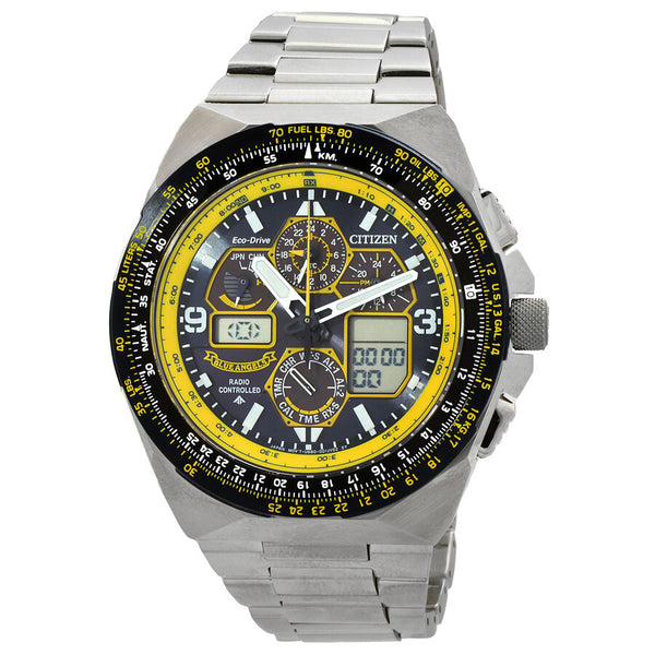 Citizen Promaster Skyhawk A-T JY8125-54L – Blue Angels Edition, Stainless Steel Bracelet, Blue Dial Atomic Eco-Drive Chronograph Watch